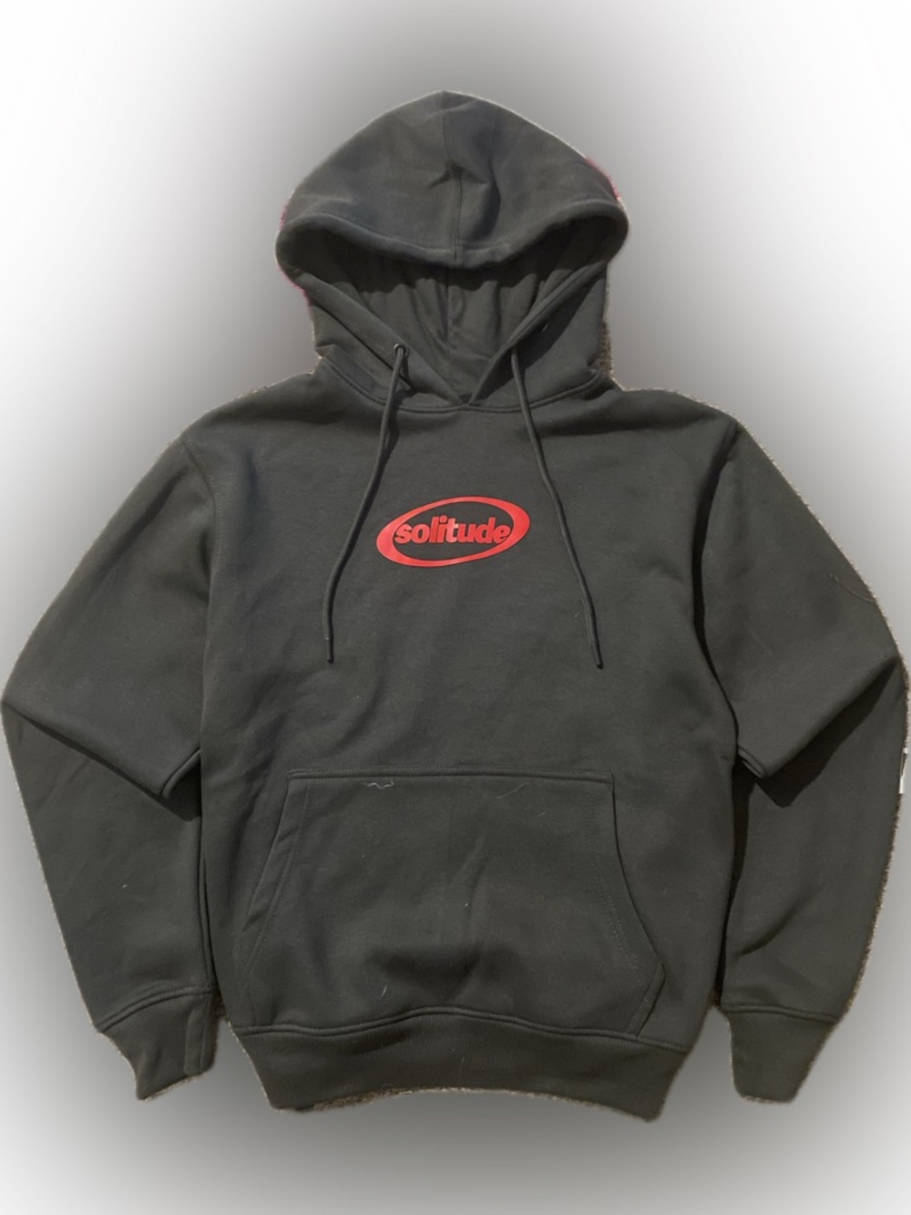 pipeline Black Hoodie with “solitude” logo